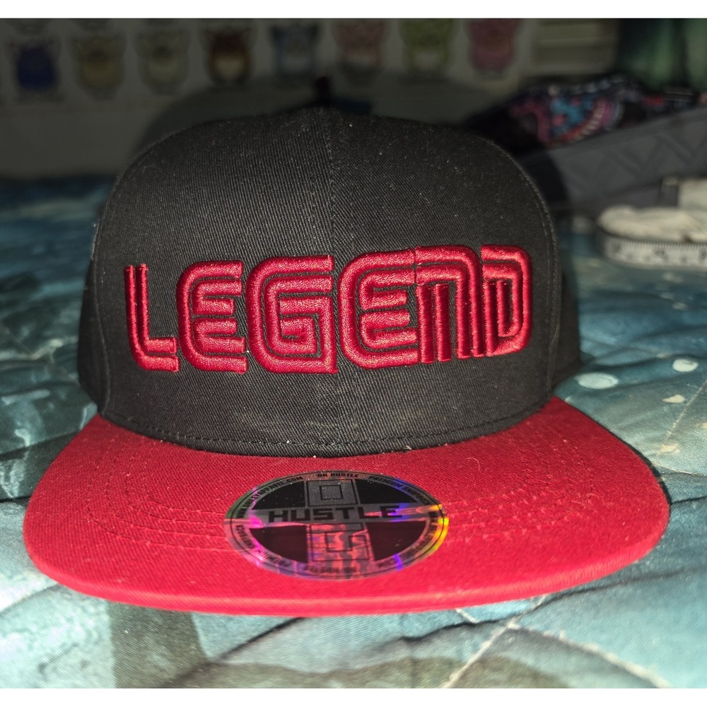 Little Arrows Legend Hat Cap Snap Back Mens Black Red Embroidered Baseball Logo